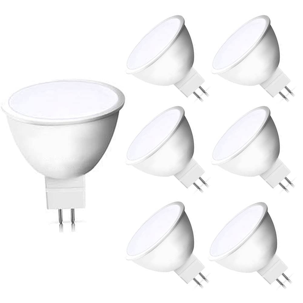 通用 ZYUJIA MR16 7W Cool White 6000K LED Light Bulbs(Equivalent 70W Halogen Bulb) 700LM GU5.3 Spotlight Not Dimmable Energy Saving Lamp AC 85-265V 6Packs