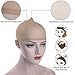 MelodySusie Wig Caps Stretchy Nylon Stocking Wig Caps for Women and Men, No Slippage, Fits 22.5 inches Head, Soft Stretchy Thin, Skin Tone, Black and Black Mesh, Pack of 5