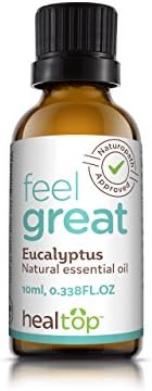 Healtop Eucalyptus Essential Oil For Diffuser 0.338 FL OZ 100% Natural - Makes You Room A Plesure