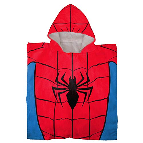 Serviette Poncho Spiderman Marvel - 56x56cm - 100% Coton - Pour Enfant Plage Piscine