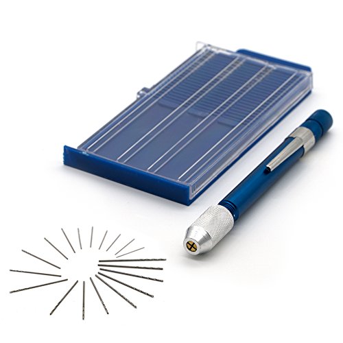 Ram-Pro 21 Pieces Mini Drill Bit Set - Twist Drills Set with Plastic Case Mini Clamp Table Bench Hand Drill Mini Micro Hand Adjustable Pen Drill & hand drill set