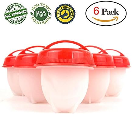 Egglettes Non-Stick Silicone Egg Cooker, Hard or Soft-Boiled Eggs without the Shell, Egg Poacher, 6-pack by BlueShells
