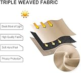 DWCN Blackout Curtains 90 x 90 Beige 2 Panels Thermal Insulated Eyelet view 4
