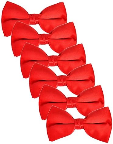 Ravenhill 6 Pack Satin Pre-tied Tuxedo Adjustable Neck Bowtie for Weddings