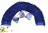 Wuligirl 100 PCS Navy Blue Drawstring Organza Bags for Coins Pouch Gift Bags Lavender Coffee Beans Teas Nuts Seeds Jewelry Bags (100 pcs Navy Blue, 4x6