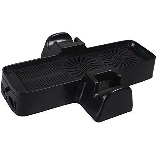 ElementDigital Console Cooling Fan, 3-in-1 Console Controller Stand Cooler Station with USB Charging Cable for Microsoft Xbox 360 Slim