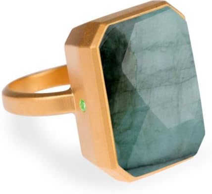 Ringly Into the Woods - Emerald Size 8 - 18k Gold Plated Ring - Connects With iPhones 5 and Newer, Android Devices Running Android 4.3 and above