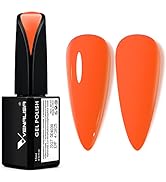 VENALISA 15ml Gel Nail Polish, Bright Orange Color Soak Off UV LED Spring Summer Nail Gel Polish ...