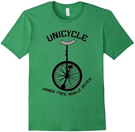 Men's Unicycle Mobile Device Funny Cycling T Shirt Medium Grass