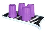 Honla Plastic Dish Drainer Rack and Drain Board with Spout,Small Dish Drying Rack and Drainboard Set for Kitchen Countertop/Sink Draining,White/Grey,16 Inch