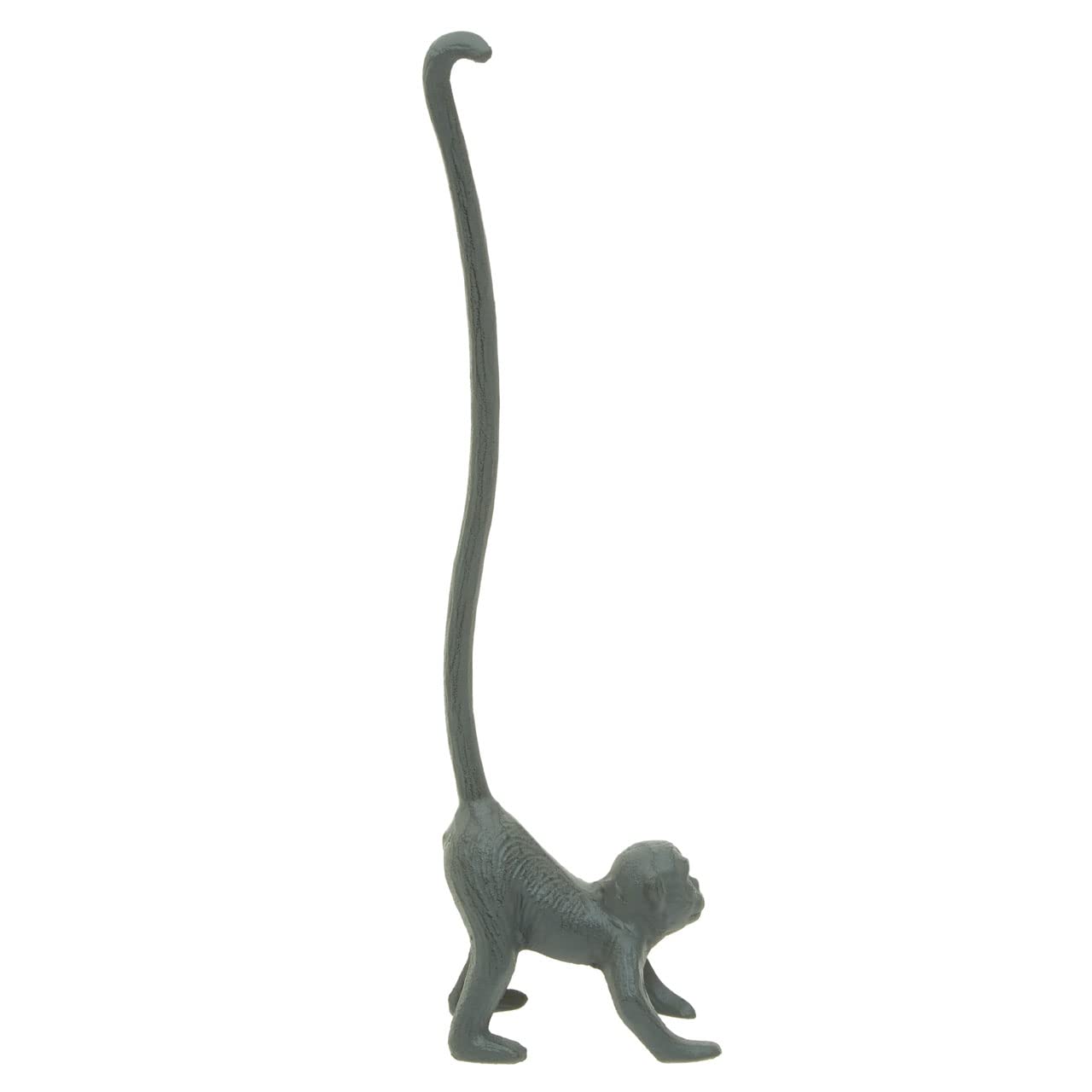 Premier Houseware Grey Toilet Roll Holder For Bathroom/Monkey Figurine Toilet Paper Holder/Stylish Free Standing Toilet Roll Holder 12 x 8 x 42