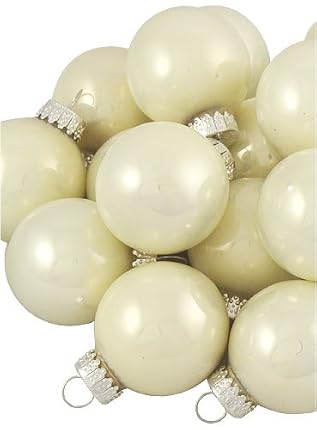 Christmas Ornaments 1.25 Inch Pearl Polar White Glass Ball