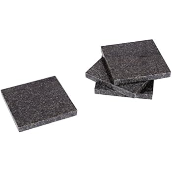 Creative Home 74846 Natural Granite Stone Set of 4 Pieces Square Drink, Kitchen Bar Restaurant Decor Coasters, 4