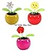 Set of 3 Dancing Flowers ~ 1 Lily+1 Smiley Sunflower+ 1 Rose in Assorted Colorful Pots Solar Toy Holiday Birthday Gift Home Decor US Seller