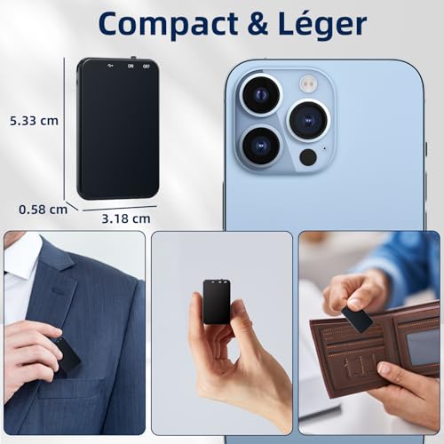 Vandlion Mini HD Voice Recorder with 40 Hours Battery Life, USB C Voice Recorder with Noise Reduction for Meetings, Interviews, Conferences, Courses, Interviews (Only 5mm)