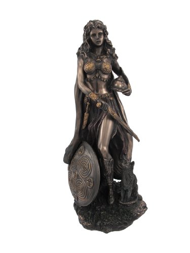 10 Inch Freya Warrior Goddess with Sword Resin Statue Figurine