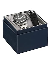 Timex TWG019700 - Reloj de pulsera para hombre con correa de piel auténtica, color plateado y negro