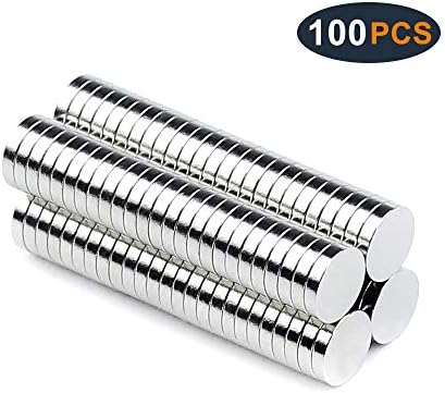 Refrigerator Magnets DIY Small Multi-Use Round Magnets Premium Brushed Nickel Fridge Magnets for Science, Crafts, Office, Whiteboard, Map (100 PCS)