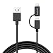 [Apple MFi Certified] Inateck 2 in1 Lightning Cable/Micro USB Cable, Charging Cable from USB Type A to Micro USB & Lightning for iPhone 7 plus/ 6/ 6s/ iPad, Samsung Galaxy, LG, HTC, Android,4Ft/120CM