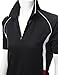 Coolon 2 Tone Collar Short Sleeve Zipper Polo Tee Black L