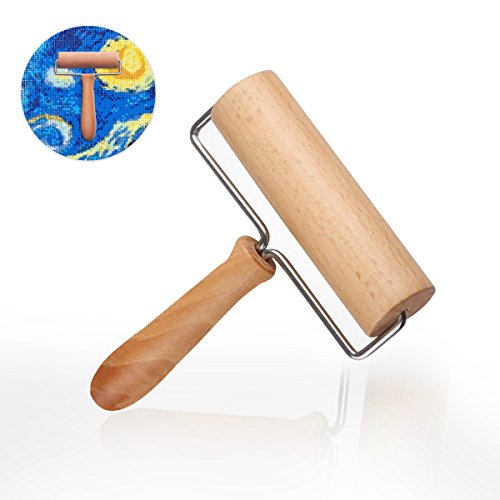 5D Diamond Painting Tool Wooden Roller, Accessories for DIY Kit Rhinestone Embroidery Sticking Tightly for Kids Adults