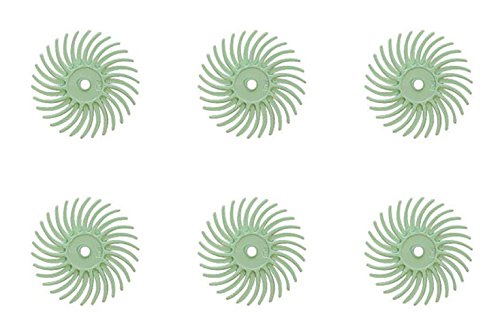 6-Piece Light Green 3M Micron Radial Rotary Disc Set 9/16