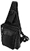 Mens Womens Black Cowhide Leather Crossbody IPAD Compatible Shoulder Sling Bag with Carabiner