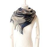 Women's Plaid Blanket Long Shawl Big Grid Winter Warm Lattice Large Scarf Wrap