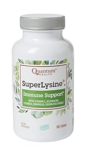Image of Quantum Health Super Lysine+ / Advanced Formula Lysine+ Immune Support with Vitamin C, Echinacea, Licorice, Propolis, Odorless Garlic (180 Tablets)