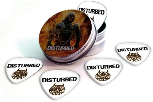 Disturbed Set of 5 Logo Guitar Plectrums in Tin