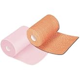 CoFlex TLC Calamine 2-Layer Compression Bandage System, 4 Inch x 6 Yard and 4 Inch x 7 Yard, 25-30 mmHg, Self-Adherent Closure, Tan, Non-Sterile, 2-Count