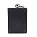 Time Roaming Hip Flask PU Leather Stainless Steel Wrapped With Built-In Cigarette Case (5 Once, Black)