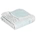 aden + anais Silky Soft Metallic Stroller Blanket, 100% Cotton Bamboo Muslin, 4 Layer Lightweight and Breathable, 27.5 X 27.5 inch, Skylight Birch