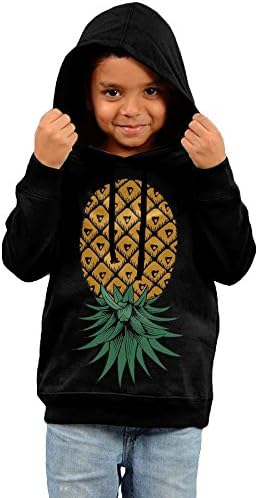 Upside Down Pineapple Kids Unisex Long Sleeve Pullover Hoodies Sweatshirt Black Size For Boys Girls
