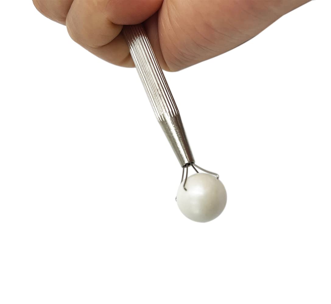 Sprinkle Pen, Pearl Grabber, Sugar Bead Pick-up Tool, Dragee Holder with 4-Prong, Edible Candy Catcher with 4 Claw for Cake, Cupcake, Ice Cream Baking Decoration (Long)