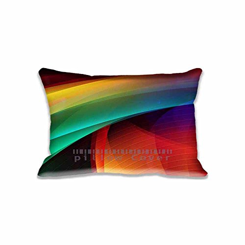 Popular Pillowcases Cotton Polyester Pillowcase 20x30inch Twin Sides,Rainbox Abstract Pattern Line Art Pillow Case Coushion Cover Protector Decorative for Home Hotel Couch Bed