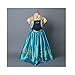 American Vogue Anna Elsa Frozen Fever Girl's Birthday Dress Costume (5-6, Blue)