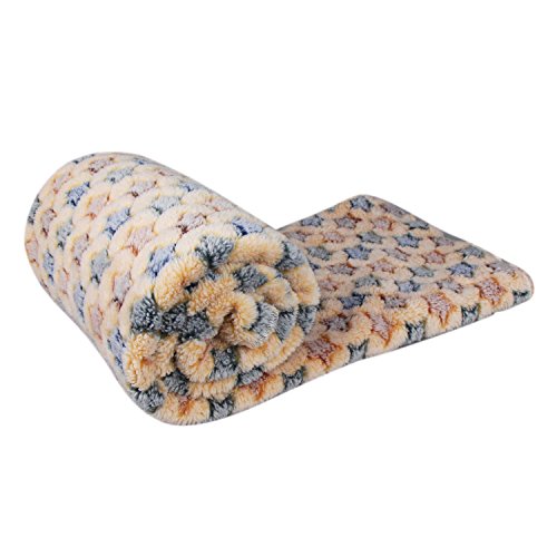 Comsmart Puppy Blanket Warm Dog Cat Coral Velvet Blankets Mat Bed Cover with Star Print Soft Pet Blanket for Puppies Kitties and Other Small Animals