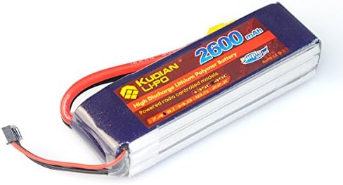 Crazepony Kudian 2600mAh Lipo Battery Pack 3S 11.1V 45C for RC FPV Drone Car Boat etc