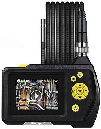 Blueskysea Digital Endoscope Waterproof Inspection Camera Handheld Borescope Snake Camera with 11.48ft/3.5m Semi Rigid Tube 2.7" LCD Color Screen Dia 0.32inch / 8.2mm DVR Video Recording 360 Degree