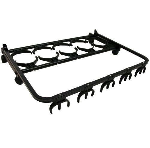 5 Guitar Rolling Cart Stand Pro Audio Stage, Studio or Display Rubber Divider Electric or Acoustic Guitar Holder - Thumbnail 2