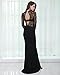 Miss ord Women's O Neck Long Sleeve Bodycon Maxi Dress for Prom Black