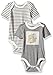 Burt's Bees Baby Baby Girls' 2-Pack Organic Poppy Floral & Stripe Bodysuit Set