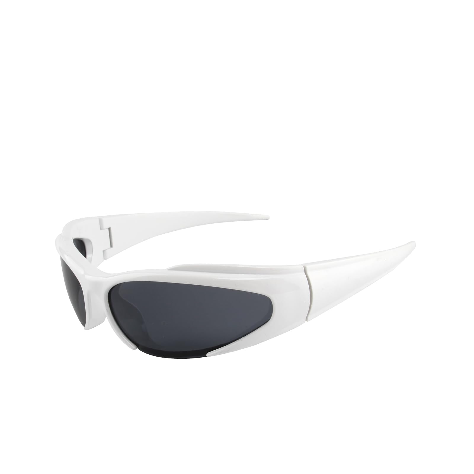 Photo 1 of ***LENSE IS POPPED OUT***KENBO Y2K Sunglasses Large Wrap Around Futuristic Sunglasses for Women Men Oval Fashion Sport Shades Sun Glasses - White