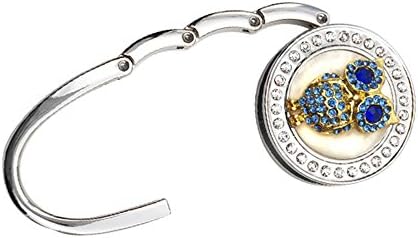 New Portable Multifunction Lovely Owl Foldable Handbag Purse Hook Table Hanger Holder (Blue)
