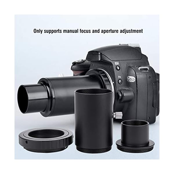 1,25 Zoll Astronomie Teleskop Verlängerungsrohr Kamera adapter Kit, feststehender Fotografie Okular Verlängerungsrohr M42 Gewinde zur Reduzierung der Reflexion,Manuelle Fokusöffnung T2 Adapter ring – Bild 4