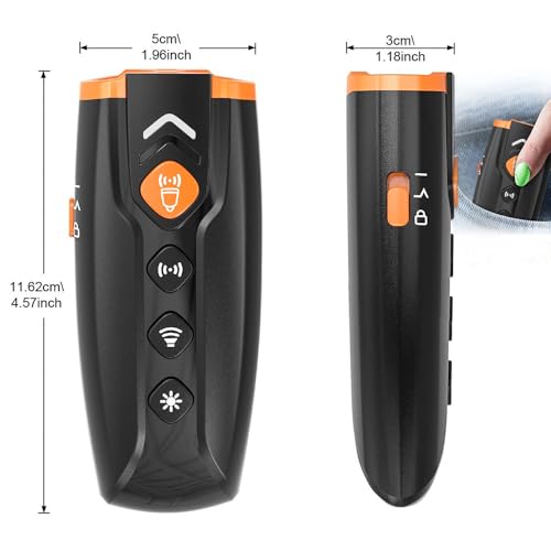 JESWO Ahuyentador de Perros Ultrasonico de 33FT, Alardog para Perros con 2 Ultrasónico Sensors + 2 Linterna LED, Cuatro Modos de Ultrasonidos/Sonido/Linterna LED/Ultrasonidos+Linterna, Recargable