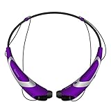 Bluetooth Headset Headphones Rymemo Match Color Metallic-feeling Soft Polishing Wireless Music Earphones Stereo Earbuds Sports/running Magnetic Neckband Style for Cellphone£¬Silver-Purple
