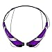 Bluetooth Headset Headphones Rymemo Metallic-feeling Soft Polishing Wireless Music Earphones Stereo Earbuds Sports/running Magnetic Neckband Style for Cellphone£¬Silver-Purple