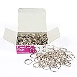 Charles Leonard Loose Leaf Rings, 0.50 Inch Diameter, Silver, 100/Box (R09)